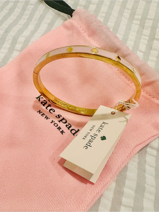 kate spade Jewelry - kate spade Light Pink and Gold Spade Accent Bangle